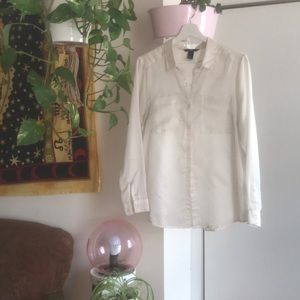 Trendy Ivory Silky Blouse